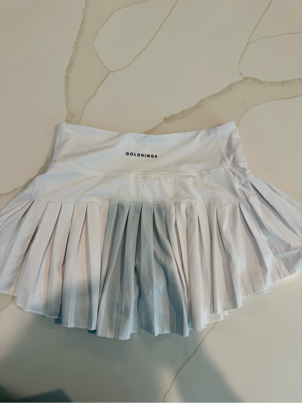 Goldhinge White Pleated Tennis Skort
